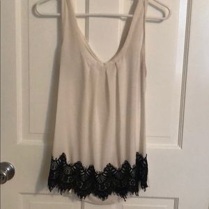 White & Black Lace Tank